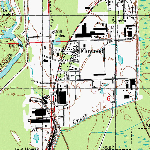 Topographic Map of Flynt Park, MS