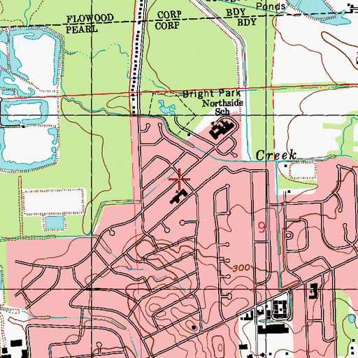 Topographic Map of Hickory Glen, MS