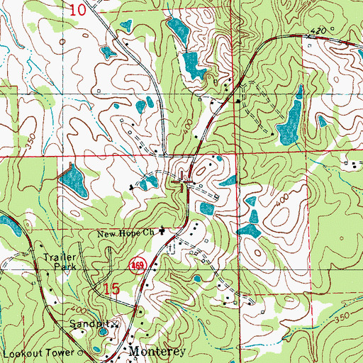 Topographic Map of Linden (historical), MS