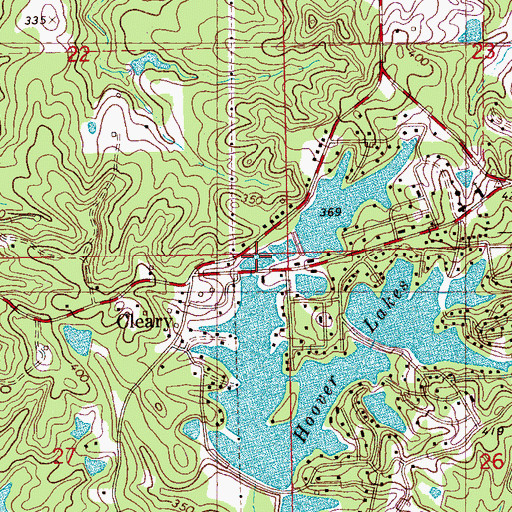 Topographic Map of Lake Mitchell, MS