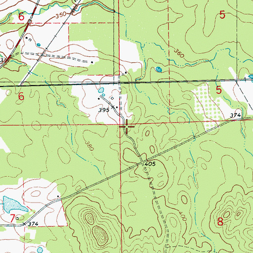 Topographic Map of Oak Hill School (historical), MS