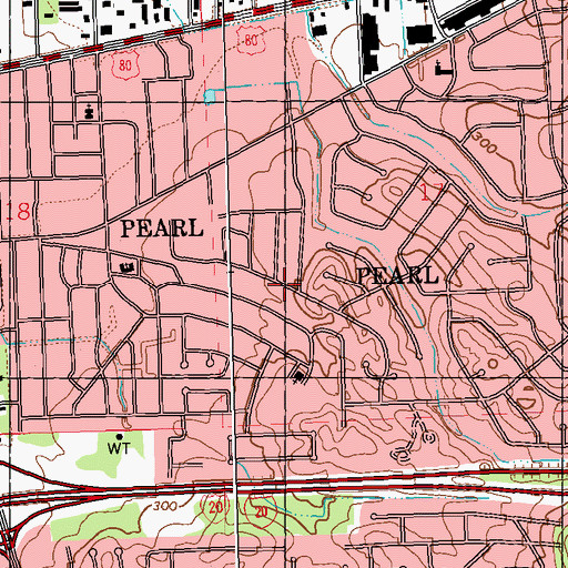 Topographic Map of Patton Place, MS