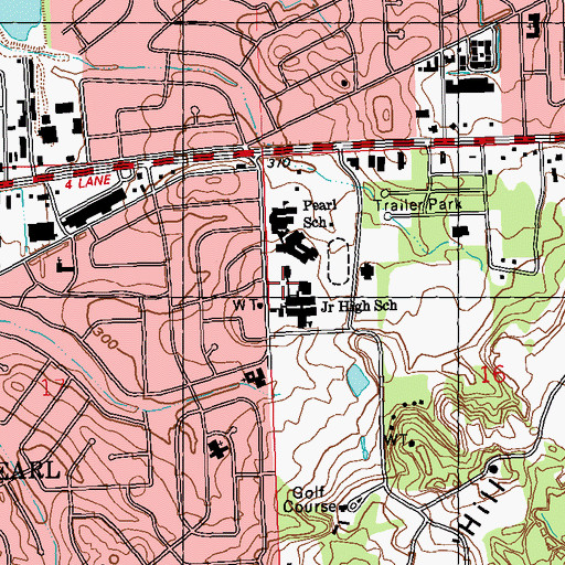 Topographic Map of Pearl Junior High School, MS