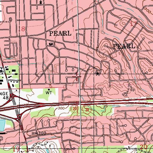 Topographic Map of Randall Place, MS