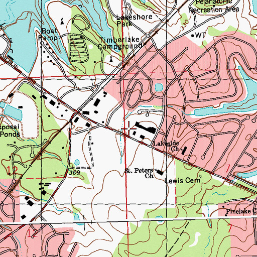 Topographic Map of Reservoir Square Shopping Center, MS