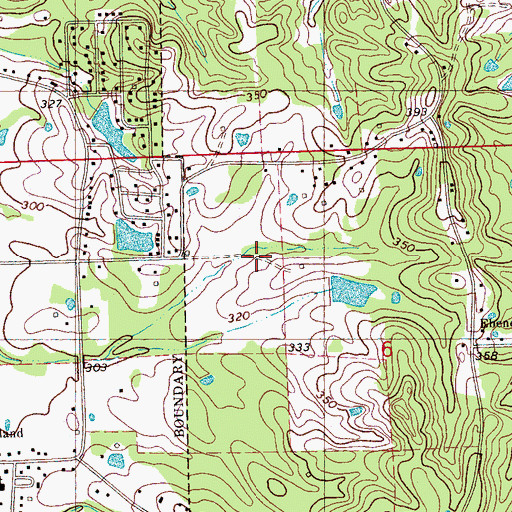Topographic Map of Richland Estates, MS