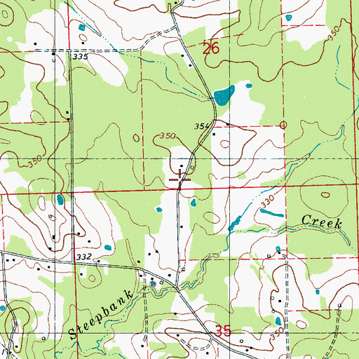 Topographic Map of Steepbank School (historical), MS