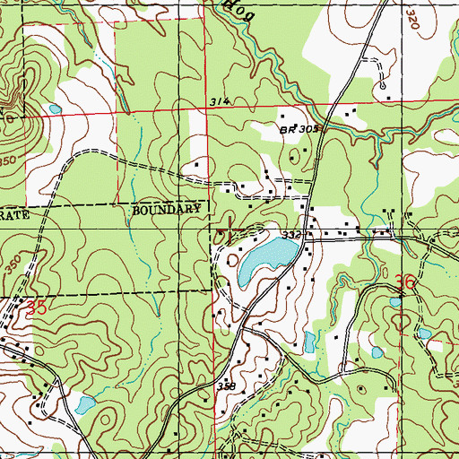Topographic Map of Summerwood, MS