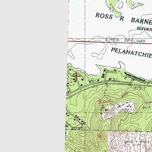 Topographic Map of Sunrise Point, MS
