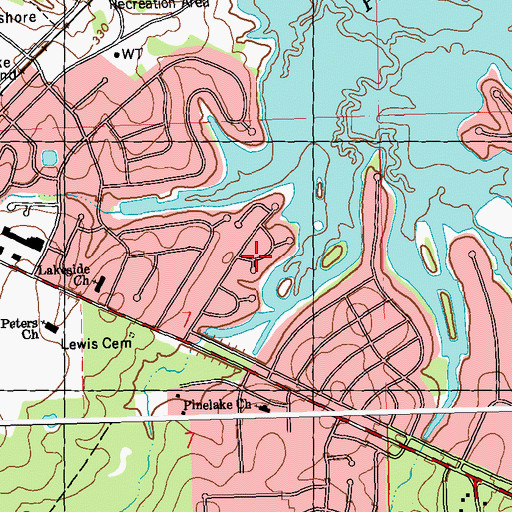 Topographic Map of Turtle Creek, MS