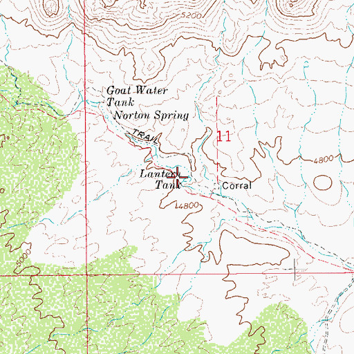 Topographic Map of Lantern Tank, AZ