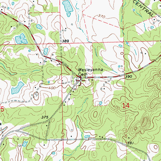 Topographic Map of Wesleyanna Church (historical), MS