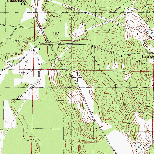 Topographic Map of Mountain (historical), MS