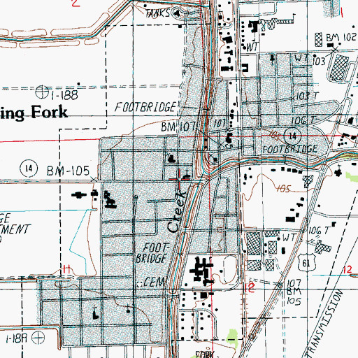 Topographic Map of Rolling Fork Methodist Church, MS