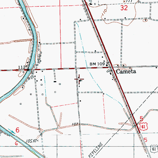 Topographic Map of Saint Paul Church, MS