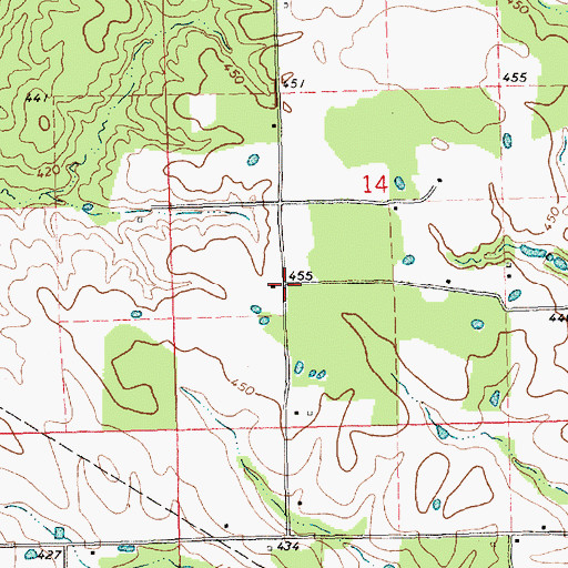 Topographic Map of Carters Precinct (historical), MS
