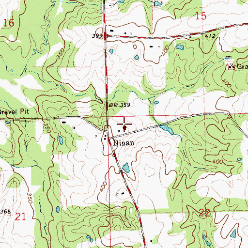 Topographic Map of Dinan Baptist Church, MS