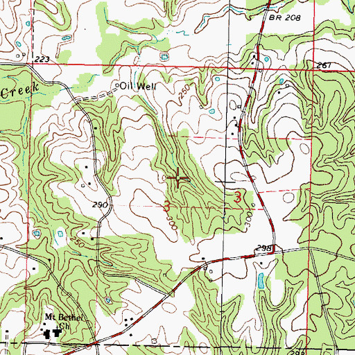 Topographic Map of East Dexter Oil Field, MS