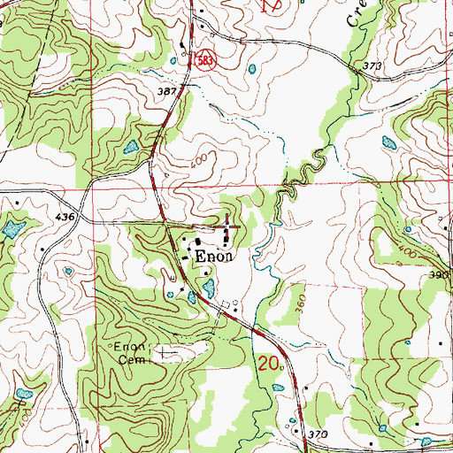 Topographic Map of Enon Baptist Church, MS