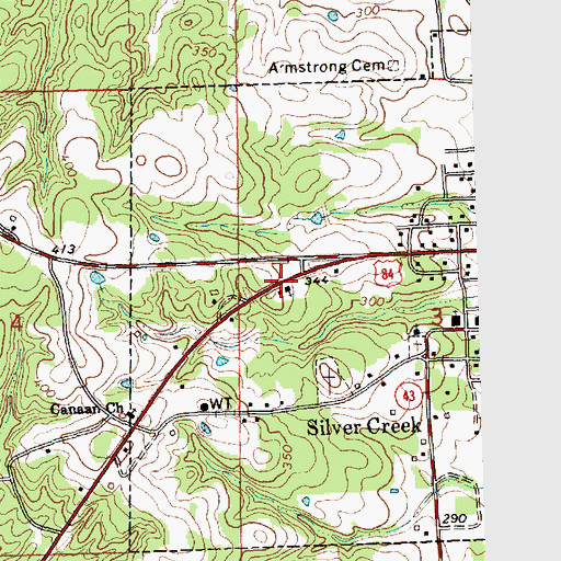 Topographic Map of First Assembly of God Church, MS