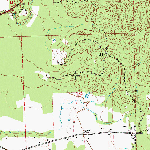Topographic Map of Hardscrabble (historical), MS