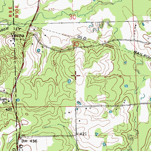 Topographic Map of Hope Hill, MS
