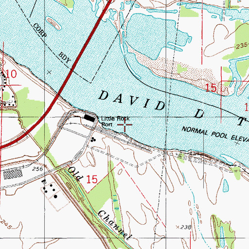 Topographic Map of Little Rock Port, AR