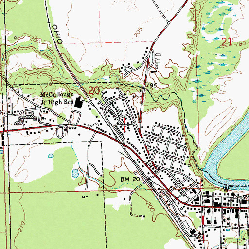 Topographic Map of Rocky Branch Baptist Church, MS