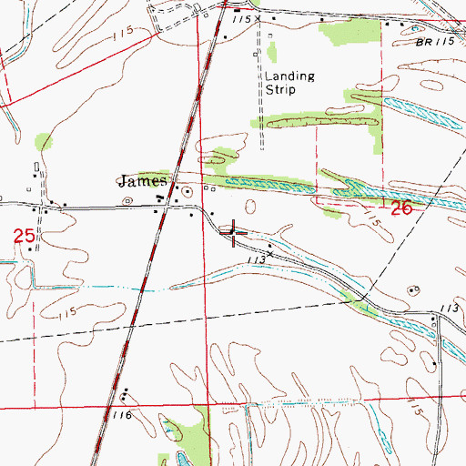 Topographic Map of Alexander Memorial Baptist Church, MS