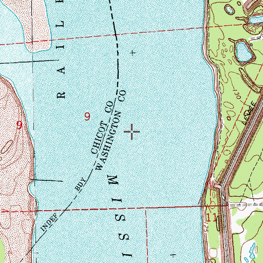 Topographic Map of Ashwood (historical), MS