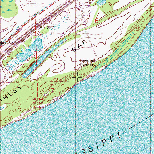 Topographic Map of Seyppel Landing, AR