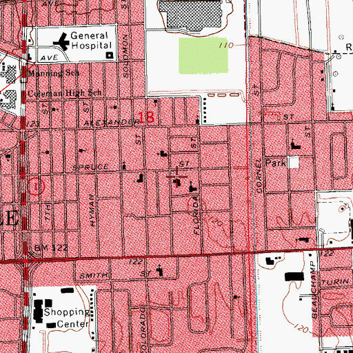 Topographic Map of Balls Temple African Methodist Episcopal Church, MS