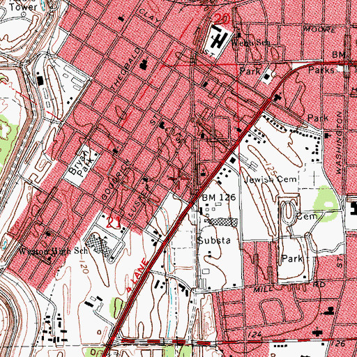 Topographic Map of Bell Grove Baptist Church, MS