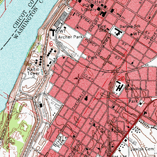 Topographic Map of Bethel United Methodist Church, MS