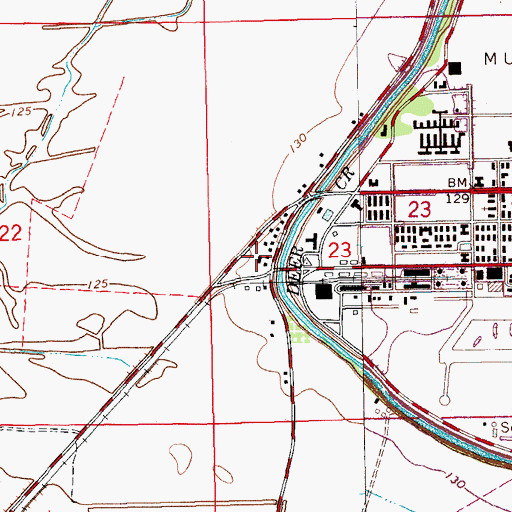 Topographic Map of Brighton, MS