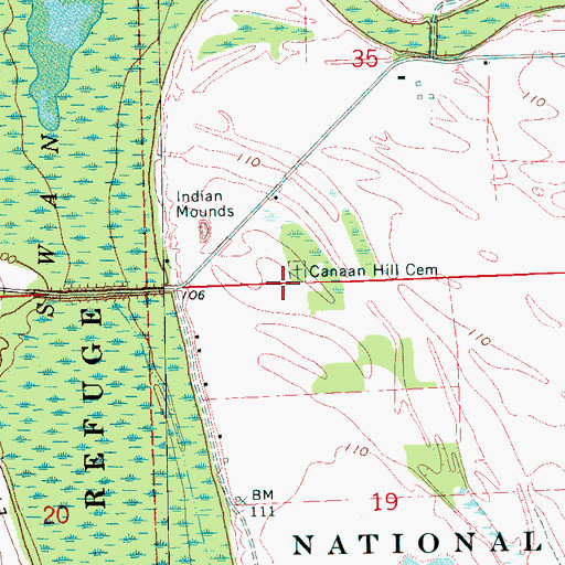 Topographic Map of Canyon Hill Church, MS