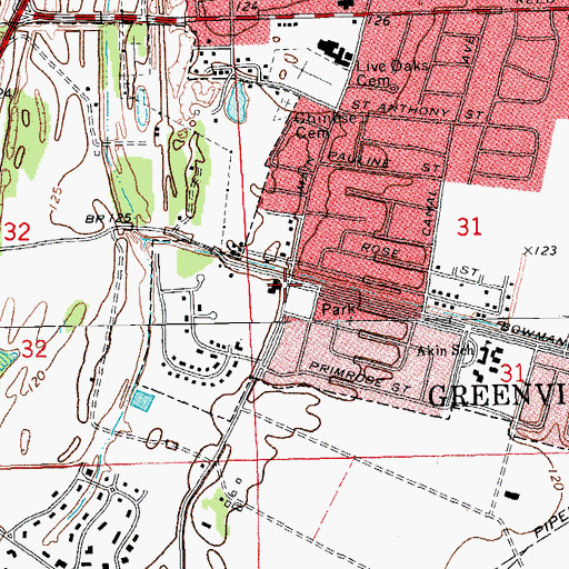 Topographic Map of Church of Christ, MS