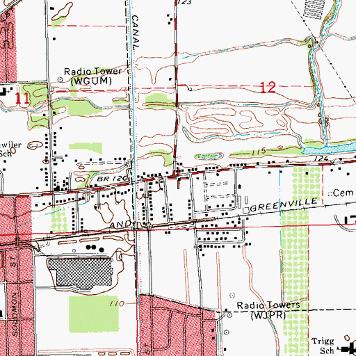 Topographic Map of Church of God, MS