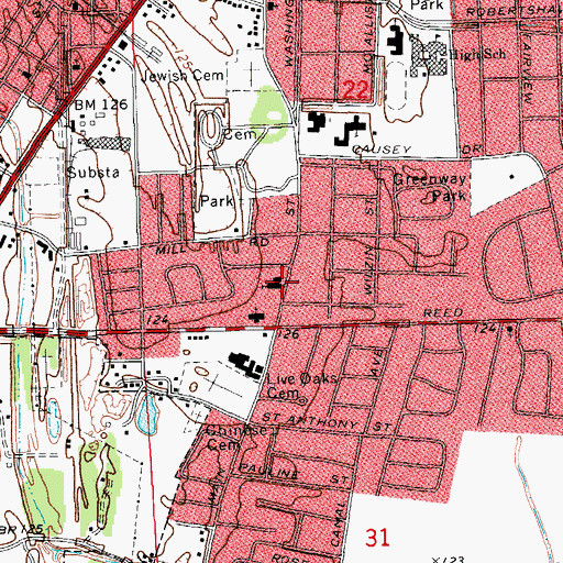 Topographic Map of Church of God, MS