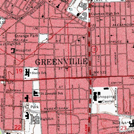 Topographic Map of Church of the Open Door, MS
