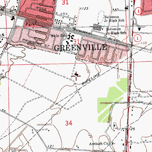Topographic Map of Faith Baptist Church, MS