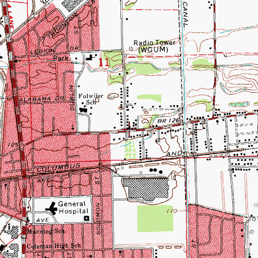 Topographic Map of Faith Lutheran Church, MS