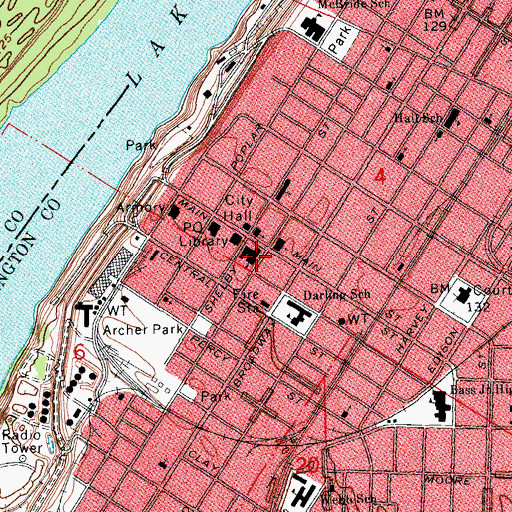 Topographic Map of First Baptist Church, MS