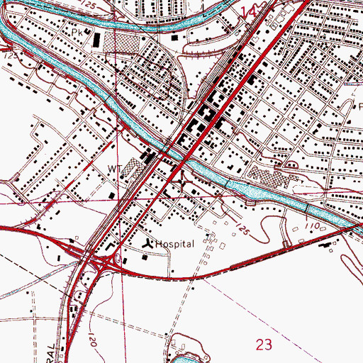Topographic Map of First Baptist Church, MS