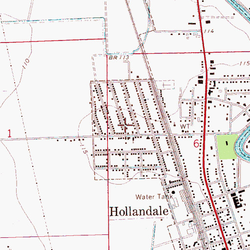 Topographic Map of First Baptist Church, MS