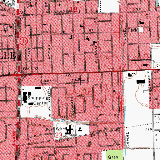 Topographic Map of First Christian Church, MS