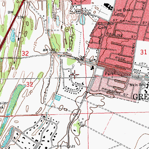 Topographic Map of Gospel Assembly Church, MS