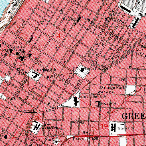 Topographic Map of Goyer Shopping Center, MS