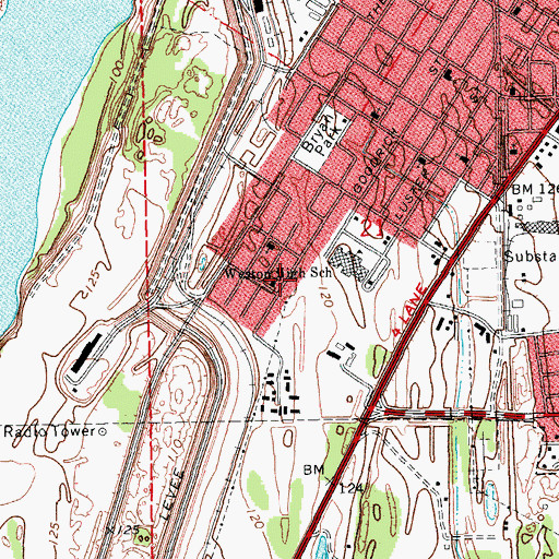 Topographic Map of Greater Springfield Missionary Baptist Church, MS