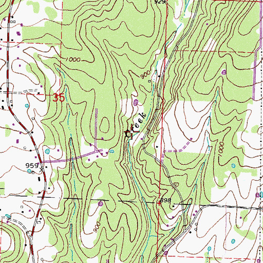 Topographic Map of Township of Cedarville, AR